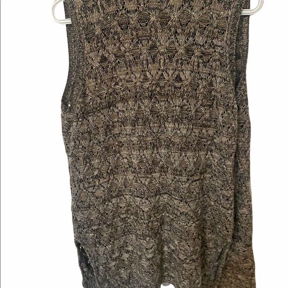 Women’s Artisan NY Long Sleeveless Sweater Vest  Gray/Brown Size Large - Picture 10 of 10